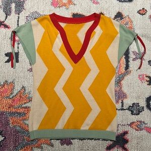 VINTAGE Orange, Green, and Red Knit Top